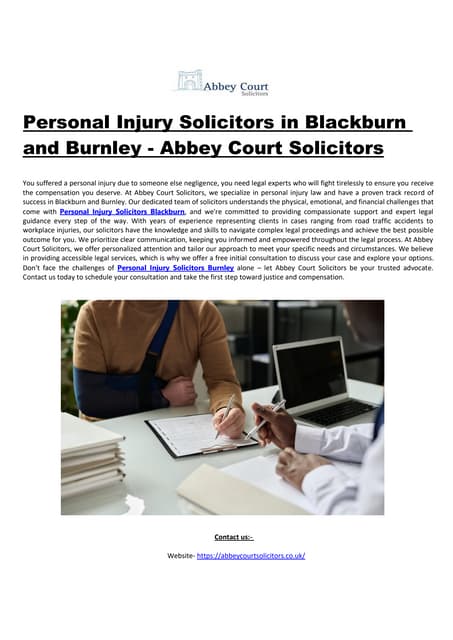 Personal Injury Solicitors in Blackburn and Burnley - Abbey Court Solicitors | PDF