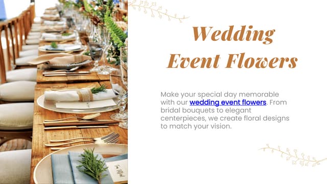 Wedding Event Flowers - Dafferdil Floral Creations | PPT