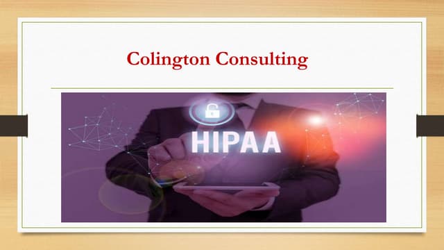 Expert HIPAA Consulting Services for Ensuring Data Security and Compliance | PPT