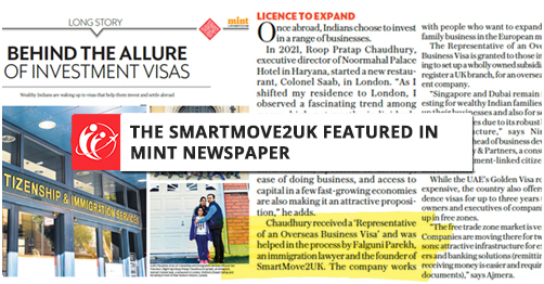 The SmartMove2UK Featured in Mint Newspaper: Helping Indians Expand their Business in the UK