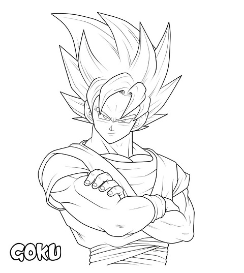 Son Goku Coloring Pages Free Online For Kids!