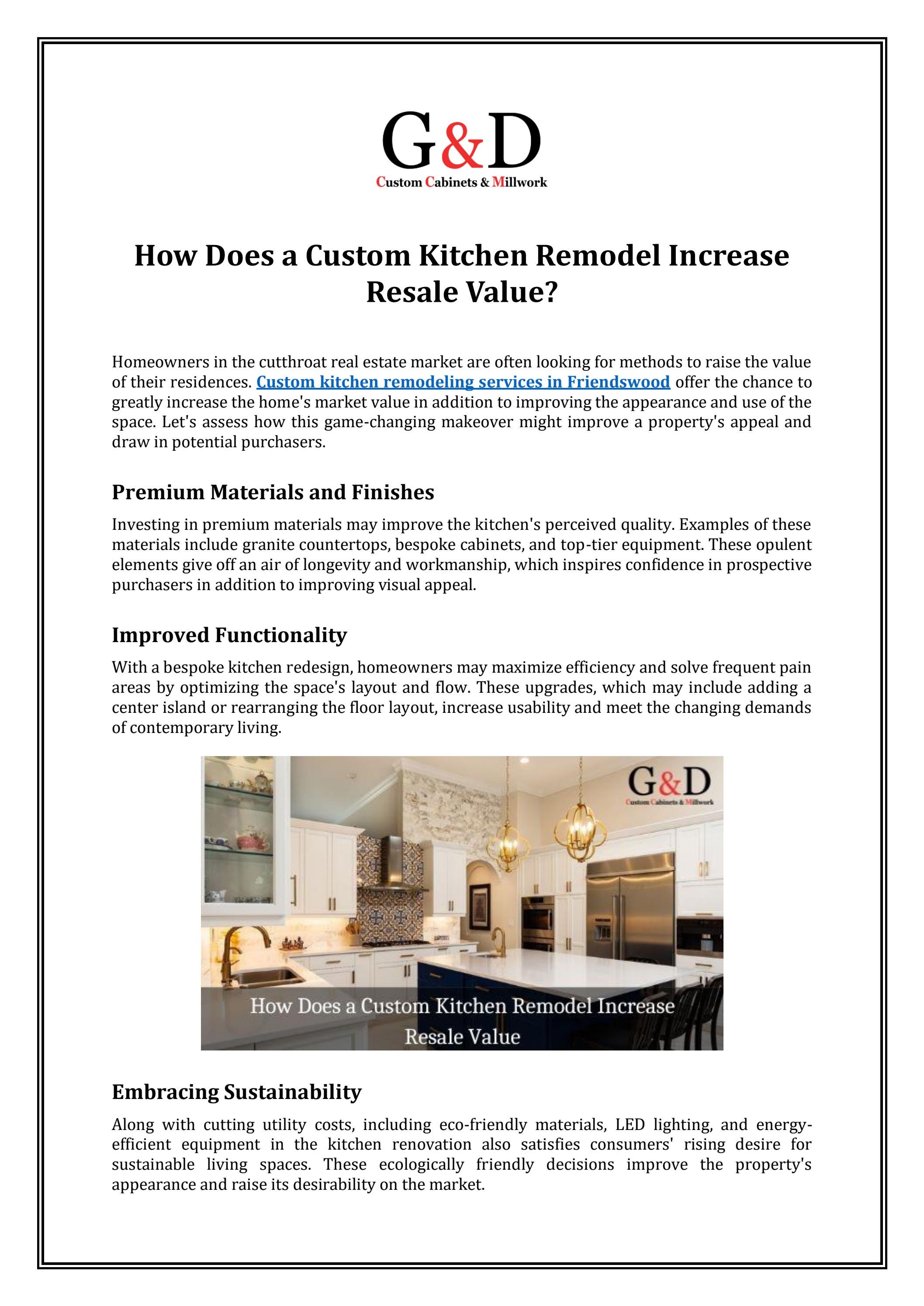 How Does a Custom Kitchen Remodel Increase Resale Value?