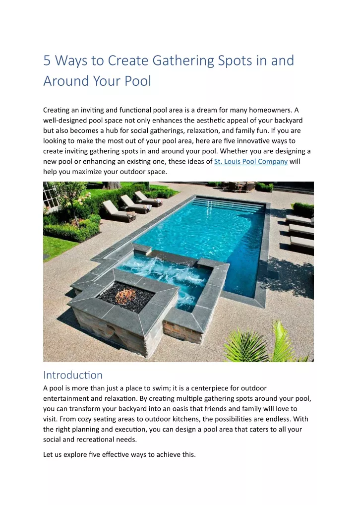 5 Ways to Create Gathering Spots in and Around Your Pool