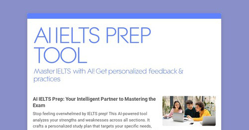 AI IELTS PREP TOOL | Smore Newsletters