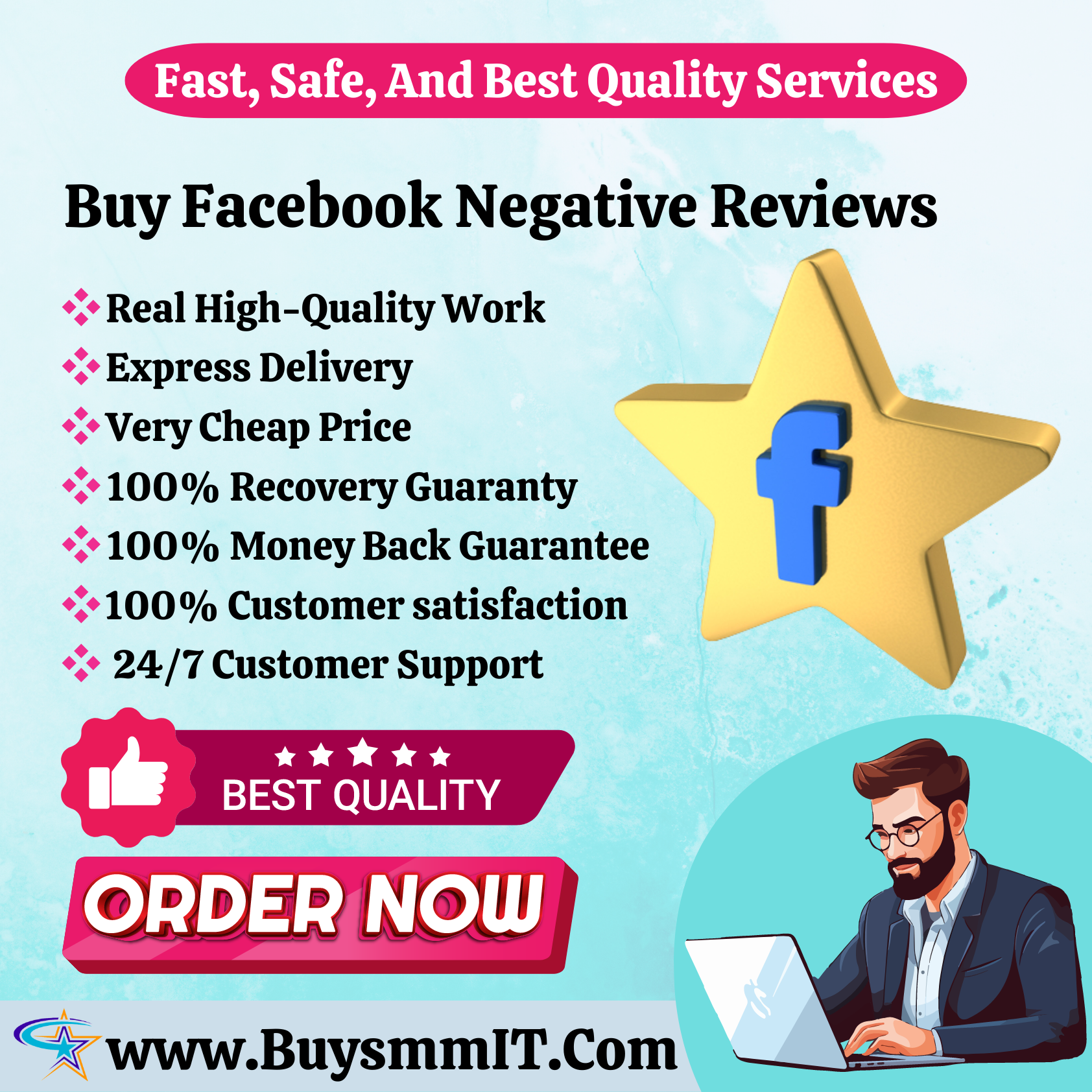 Buy Facebook Negative Reviews - 100% High Quality Service