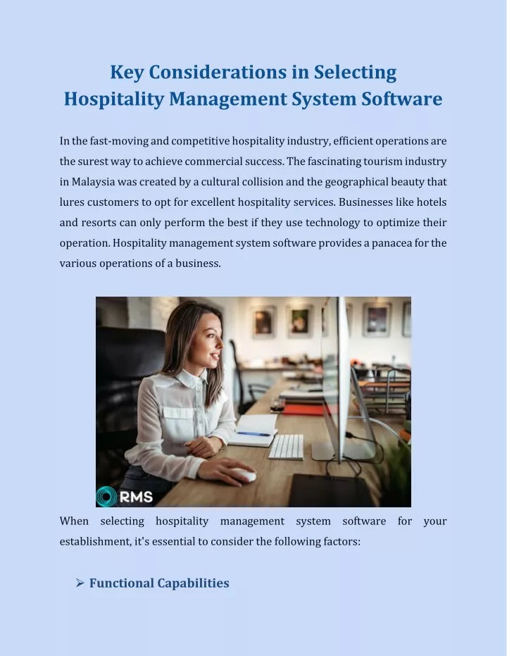 PPT - Key Considerations in Selecting Hospitality Management System Software PowerPoint Presentation - ID:13314873