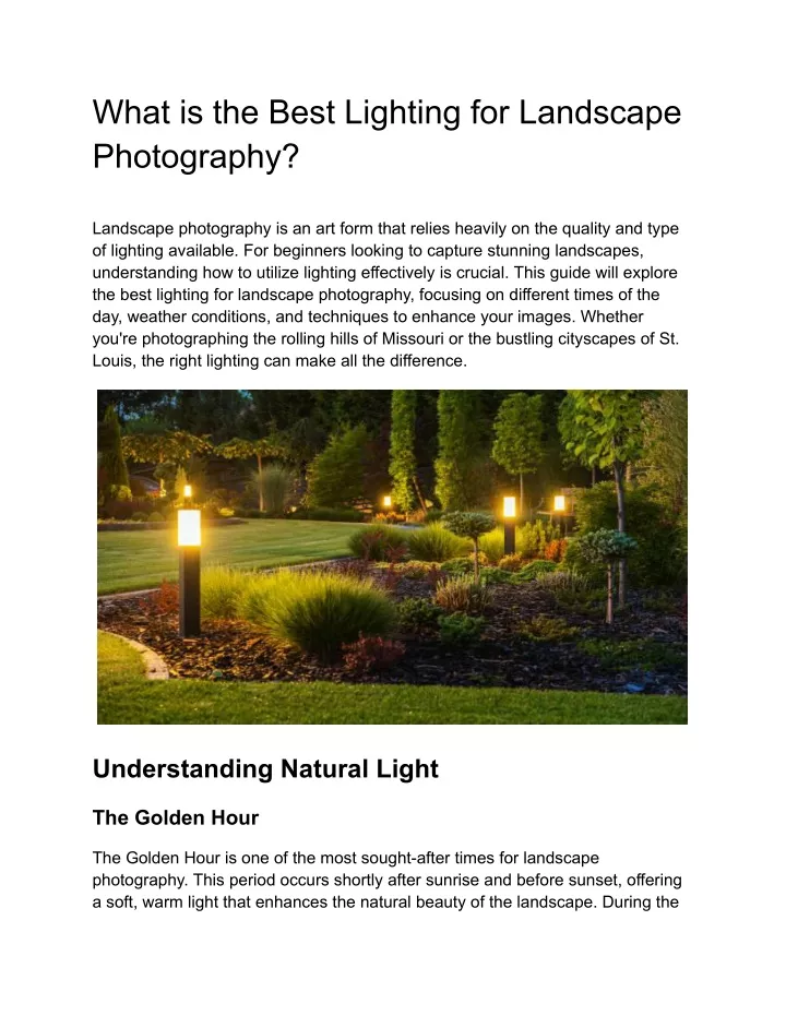 PPT - What is the Best Lighting for Landscape Photography?