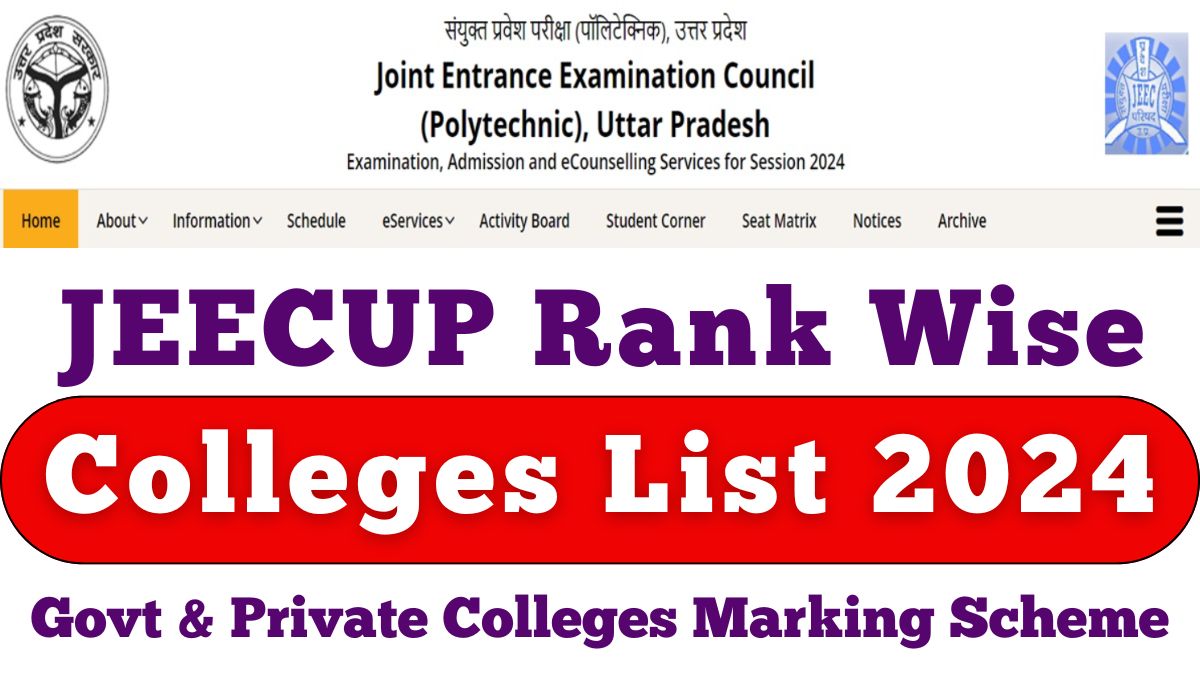JEECUP Rank Wise Colleges List 2024: Know the UP Polytechnic Govt & Private College List, Check Marking Scheme - AIUWeb