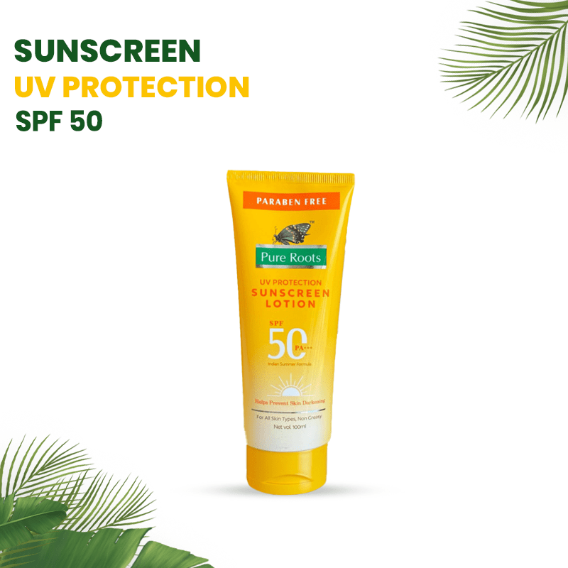 Buy Pure Roots UV Protection Sunscreen Lotion SPF 50 for Men Women 100ml at Best Price in India