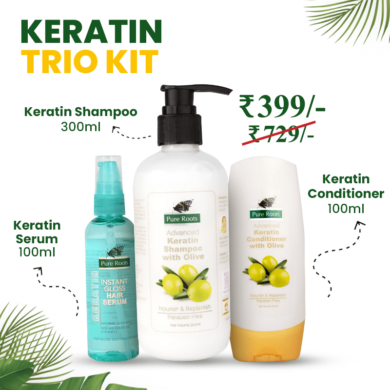 Buy Keratin Trio: Keratin Shampoo 300ml, Conditioner 100ml, Keratin Hair Serum 100 ml at Best Price in India
