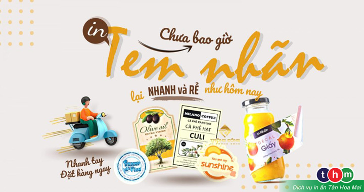 In tem nhãn giá rẻ, in nhanh, thiết kế 0đ - In Tân Hoa Mai