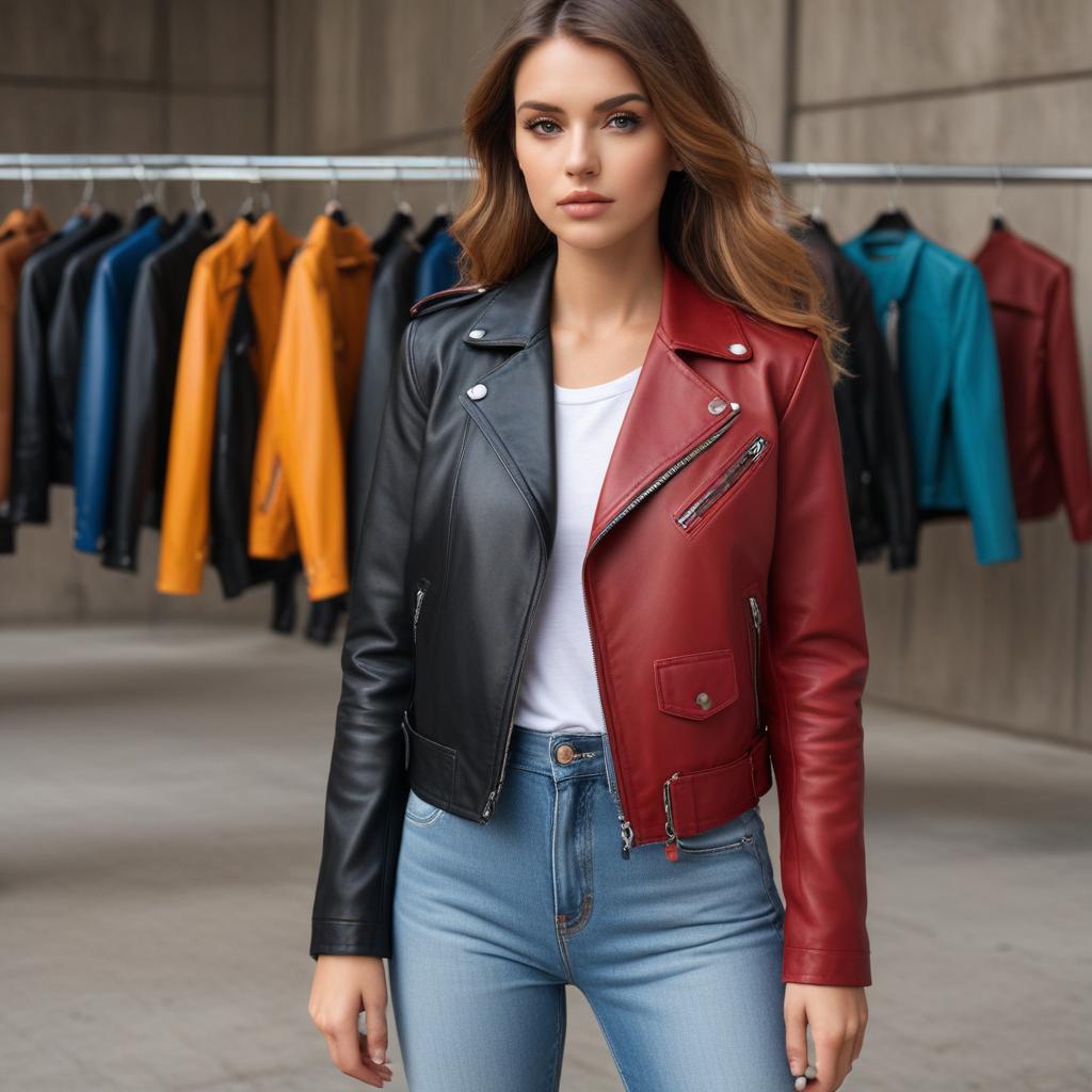 Womens Multicolor Leather Jacket - vansonleatherjacket.us
