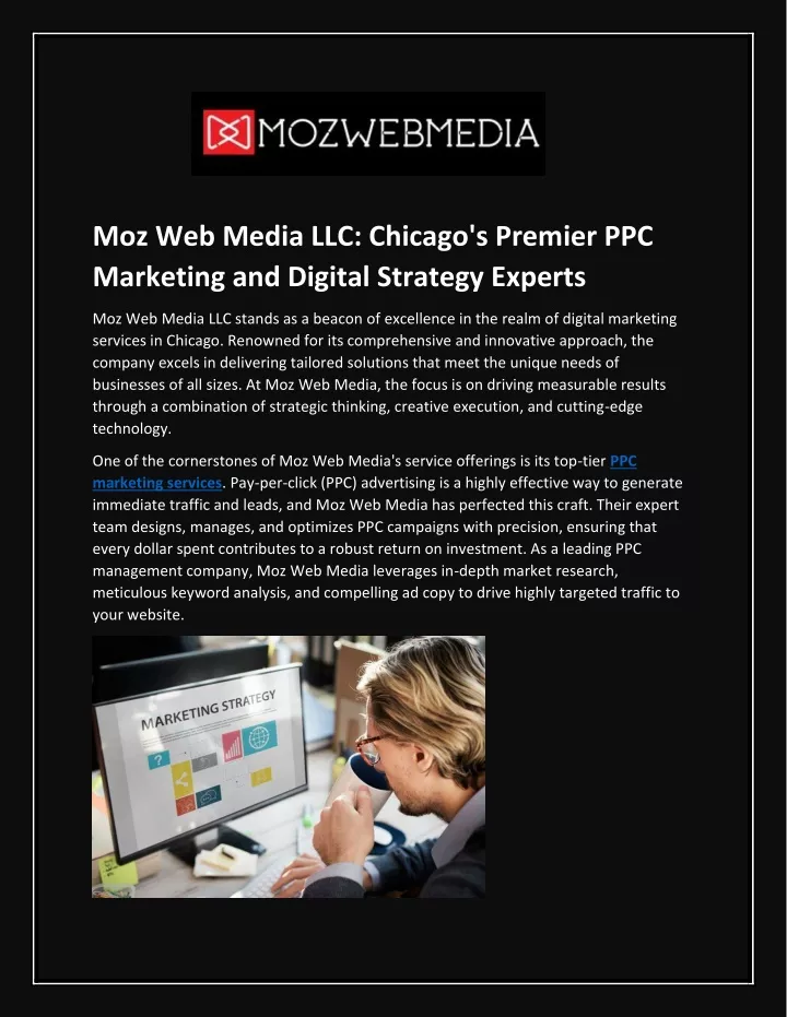 PPT - Moz Web Media LLC Chicago's Premier PPC Marketing and Digital Strategy Experts PowerPoint Presentation - ID:13294890