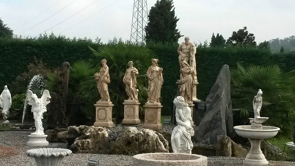 Elevate Your Outdoor Space with a Stunning Statue Courtyard Fountain – Marble Fountain -4 Season Statues Italian, Garden Statue Fountain – Ital Art World