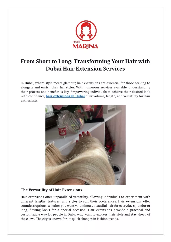 From Short to Long: Transforming Your Hair with Dubai Hair Extension Services