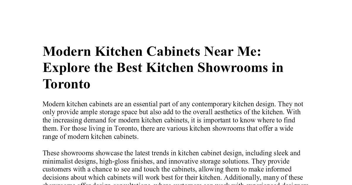 Modern Kitchen Cabinets Near Me.pdf | DocHub