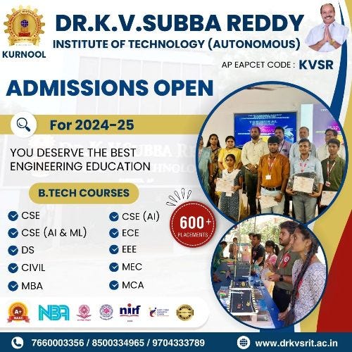 Why Dr. KV Subba Reddy Institute of Technology is a Top Choice for Engineering in Kurnool | by DrKvsrit | Aug, 2024 | Medium