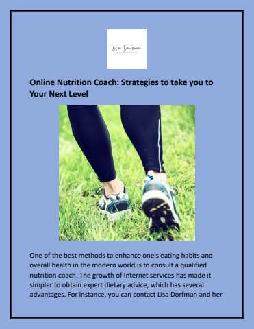 Online Nutrition Coach: Strategies to take you to Your Next Level