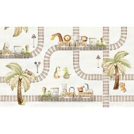 Train Travels Kids Room Mural - Perfect for Playful Spaces