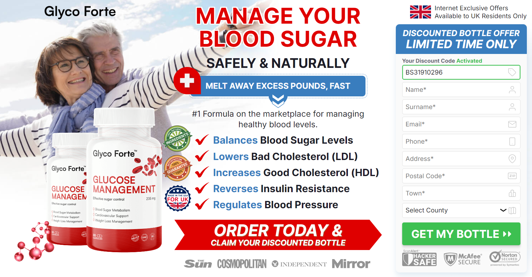 Glyco Forte Glucose Management UK - United Kingdom Manage Blood Sugar And Blood Pressure Levels Better!