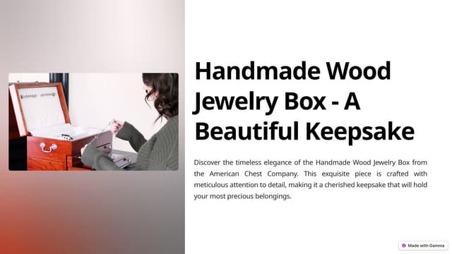 Handmade Wood Jewelry Box - A Beautiful Keepsake | PPT