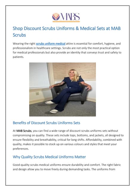 Shop Discount Scrubs Uniforms & Medical Sets at MAB Scrubs | PDF