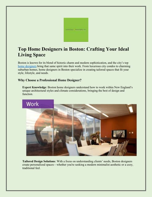 Top Home Designers in Boston: Crafting Your Ideal Living Space | PDF