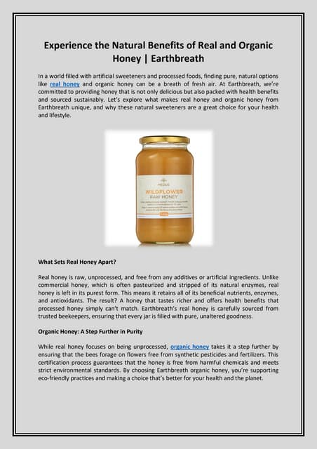 Experience the Natural Benefits of Real and Organic Honey Earthbreath.pdf