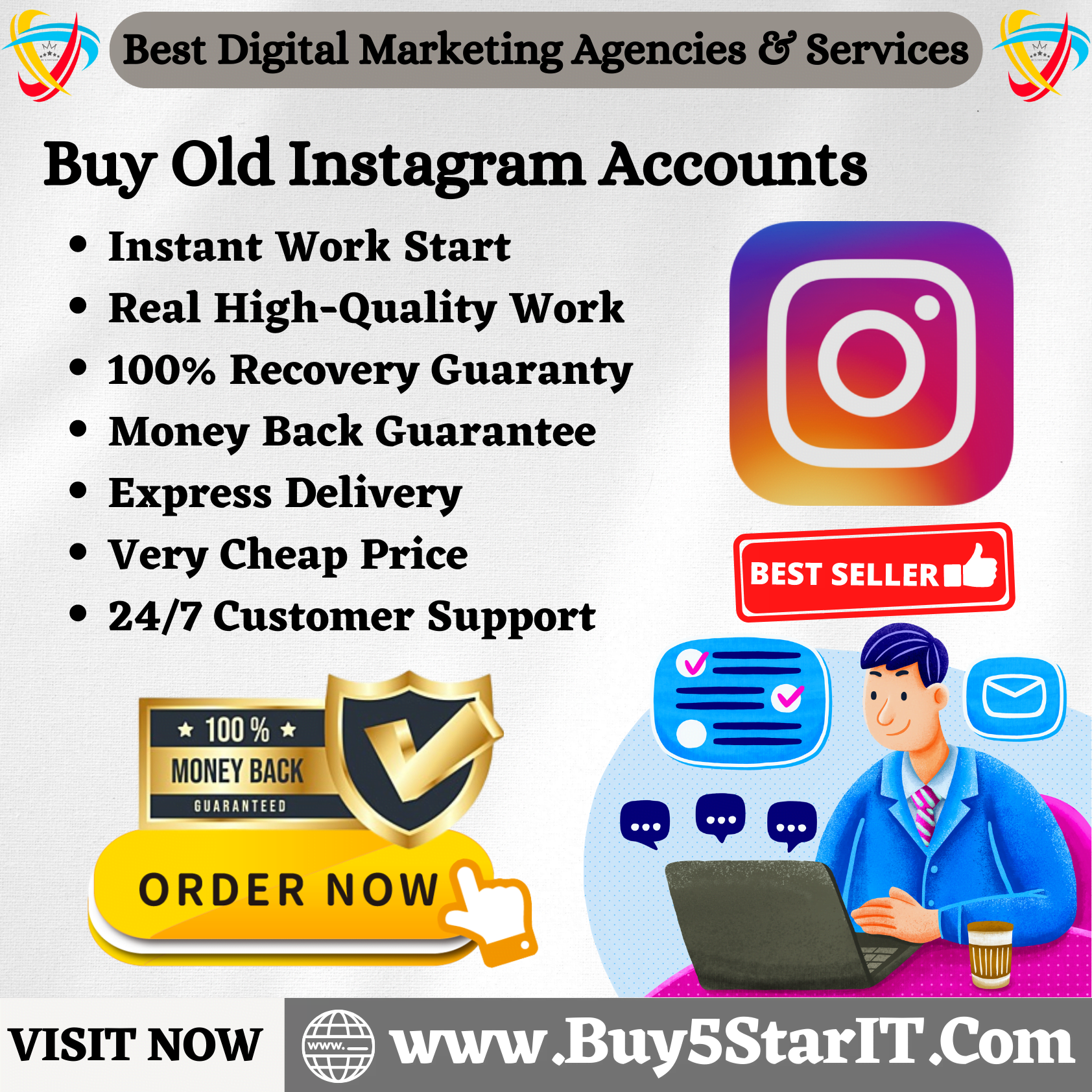 Buy Old Instagram Accounts - 100% Instagram PVA Accounts..