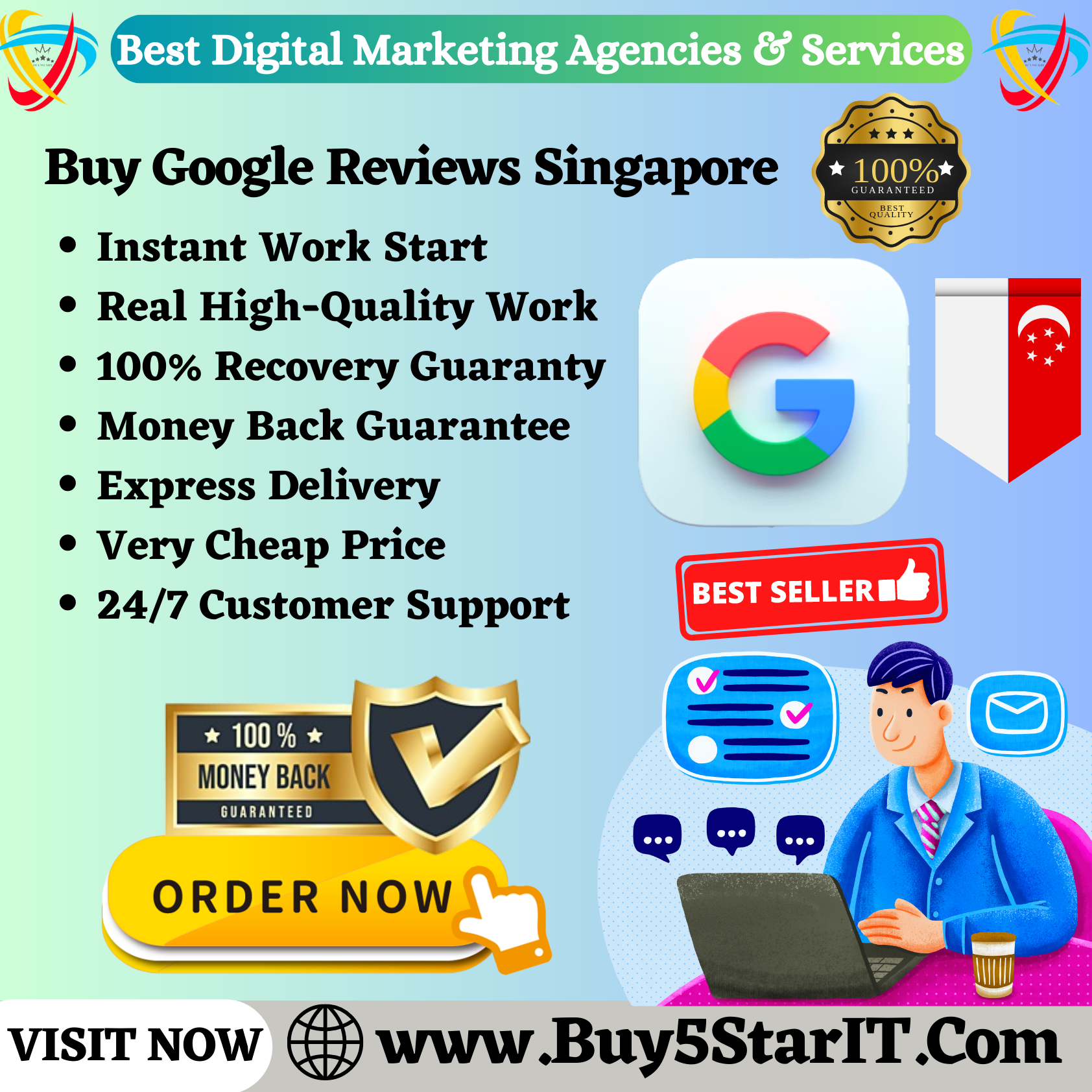 Buy Google Reviews Singapore - (5Star/Positive/Business/Map)