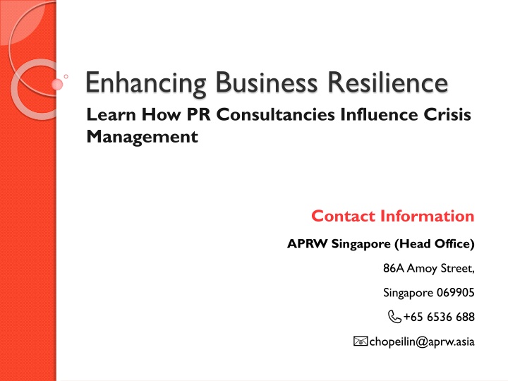 PPT - Enhancing Business Resilience: How PR Consultancies Influence Crisis Management PowerPoint Presentation - ID:13973179