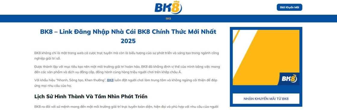 BK8 Link Đăng Nhập Chính Thức Mới Nhất 2025 Cover Image