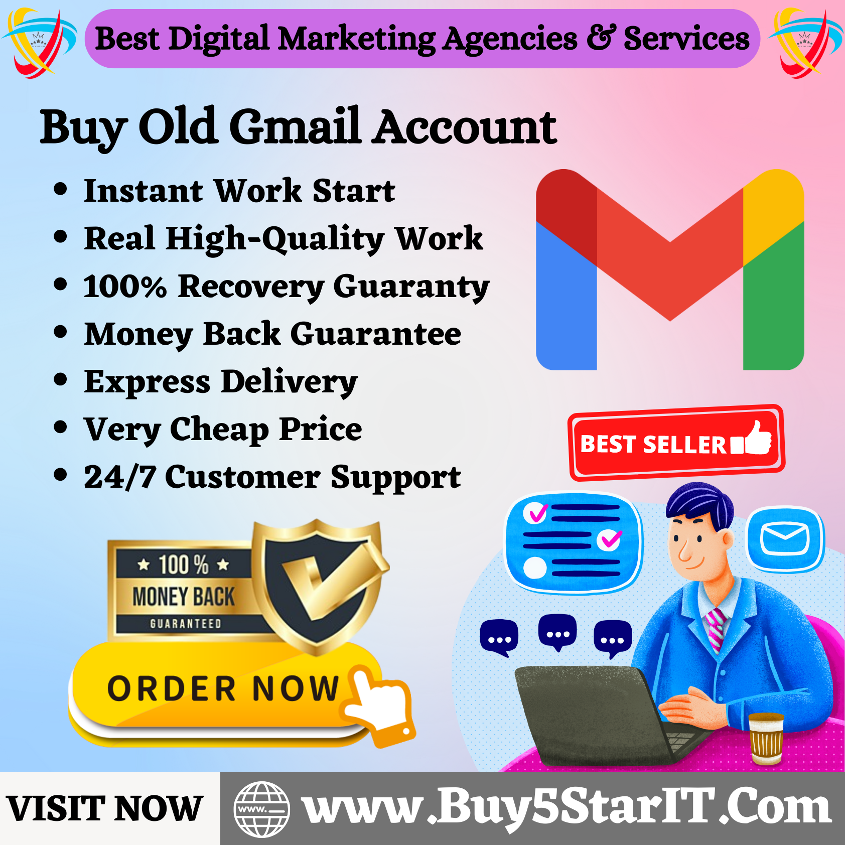 Buy Old Gmail Accounts - Old, Aged, Bulk, USA, UK, EU | $1