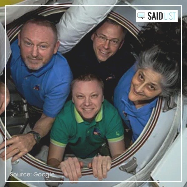Two Astronauts Returning to Earth Along With Sunita Williams