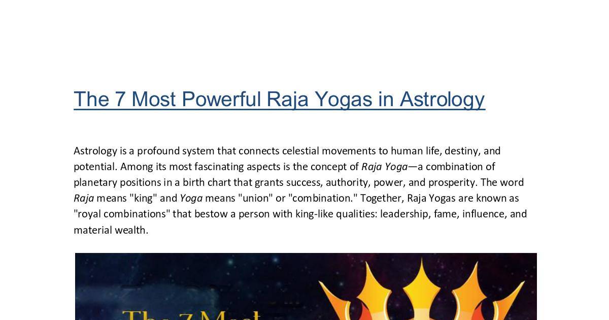 The 7 Most Powerful Raja Yogas in Astrology.pdf | DocHub
