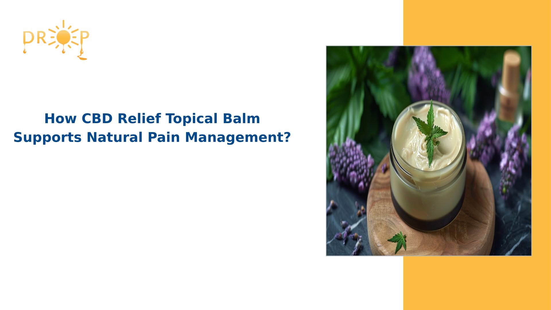 How CBD Relief Topical Balm Supports Natural Pain Management?