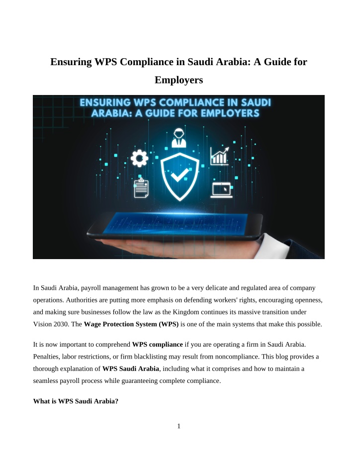 PPT - WPS Saudi Arabia: Key Requirements and Best Practices for Businesses PowerPoint Presentation - ID:14346596
