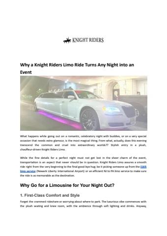 Why a Knight Riders Limo Ride Turns Any Night into an Event